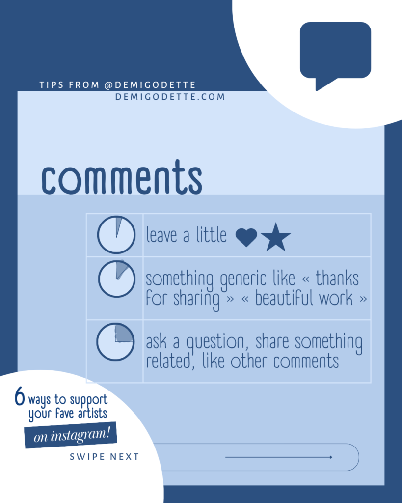 6 ways to support your favorite artists on instagram: tips for comments. by demigodette.com